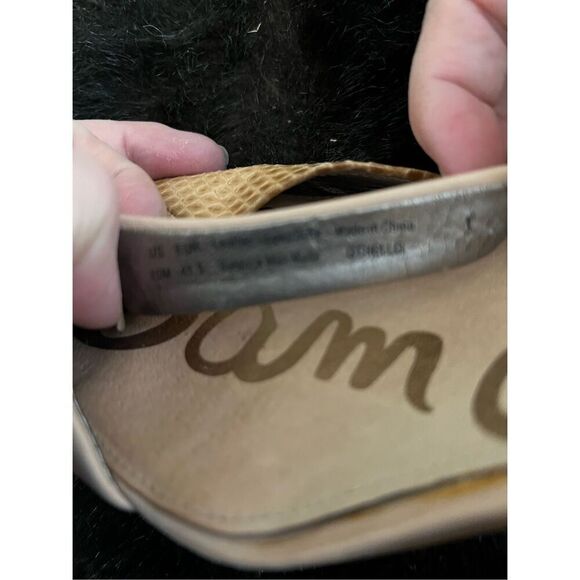 SAM EDELMAN Othello Leather Croc Embossed  Pointy Toe Slingback Heels 10 - Picture 6 of 6